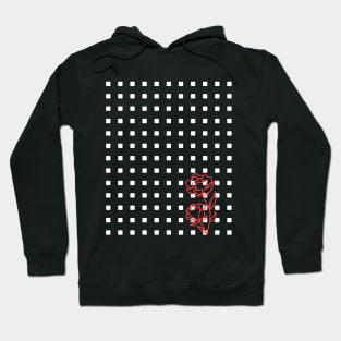 Abstract Geometric Rectangles Nature Red Rose Hoodie